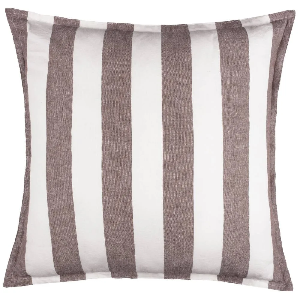Yard Hayle 100% Cotton Striped Outdoor Cushion in Chocolate 2