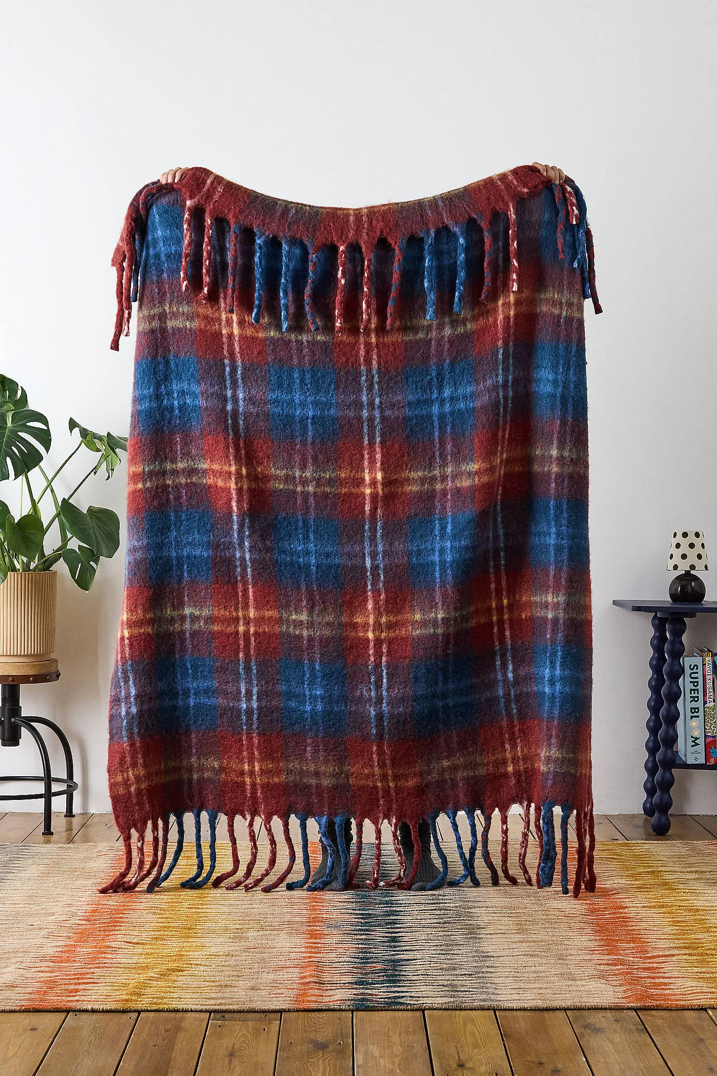 Red Check Cosy Throw - Red