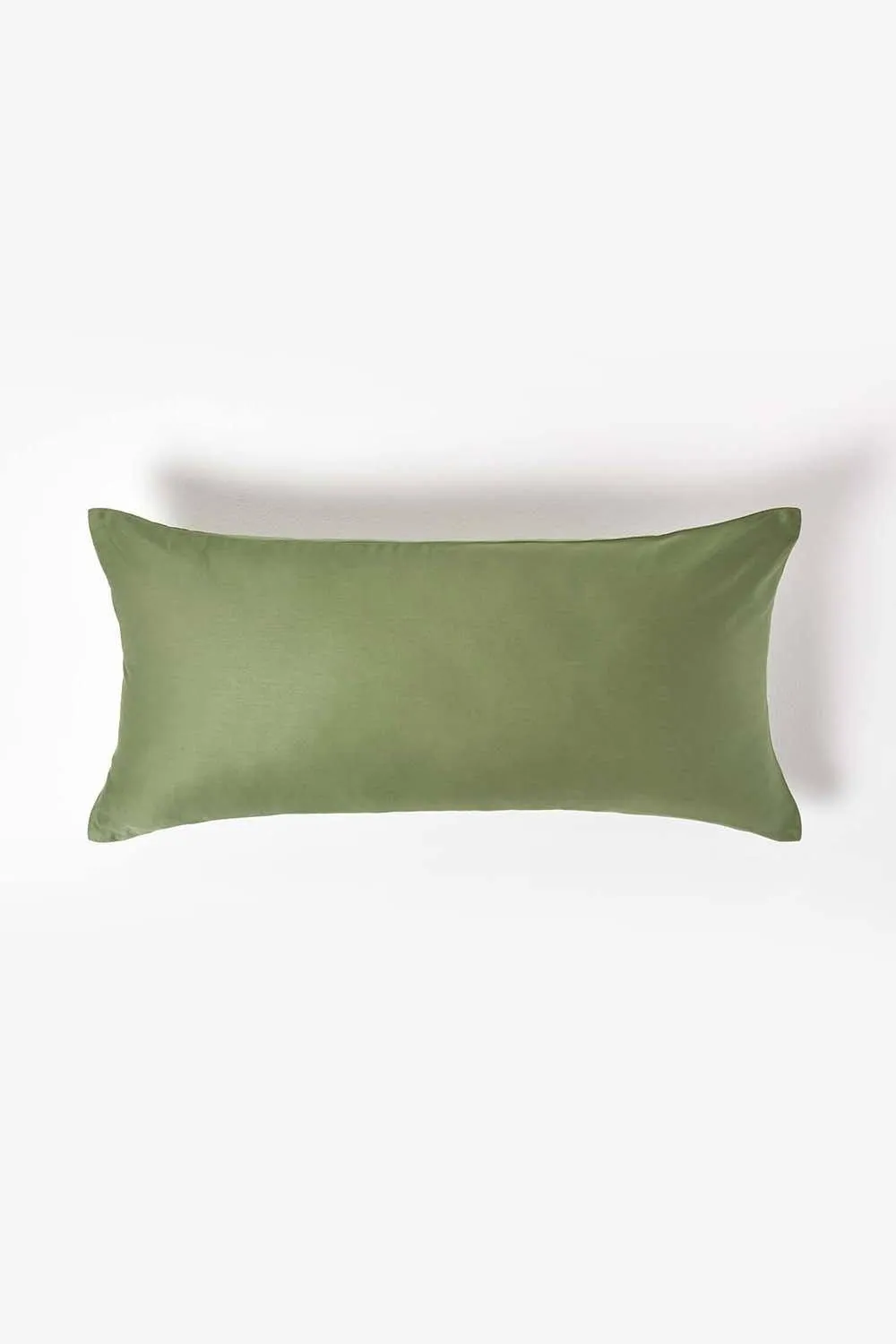 Homescapes Sateen Cotton Continental Pillowcase 400 TC, 40 x 80 cm in Green 1