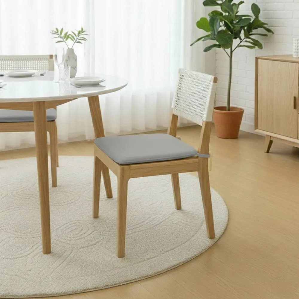 Snug City Foam Seat Pad with Ties Chair Cushion for Dining, Kitchen Pack of 4 in Grey