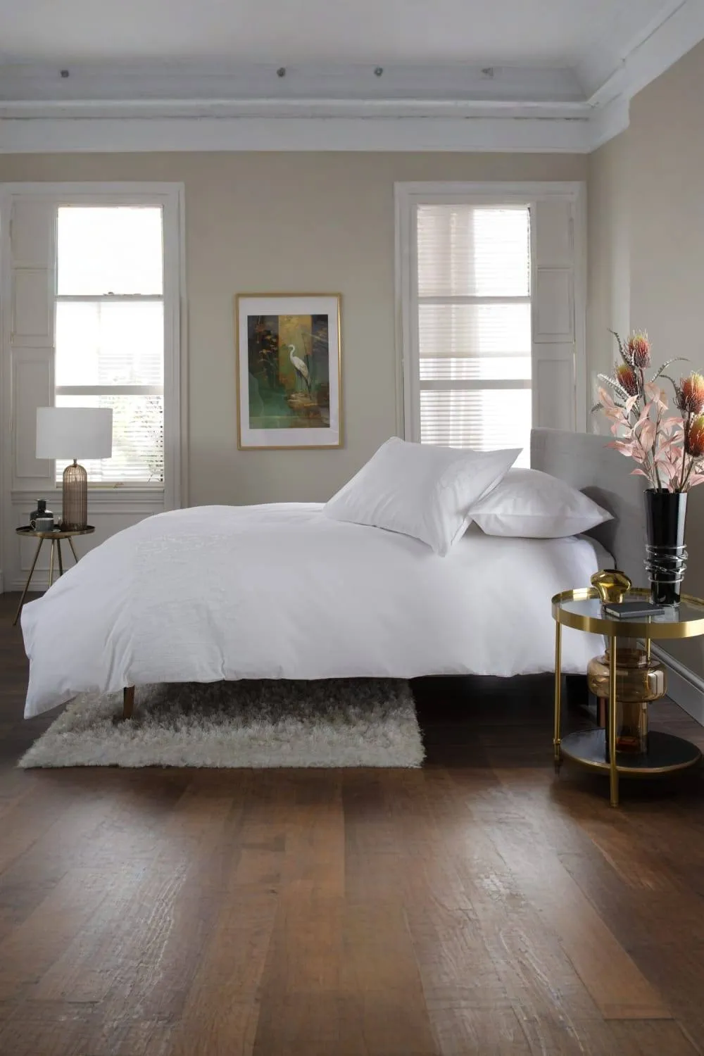 The Lyndon Company Wild Grass Cotton Duvet Set with Embroidered in White 2