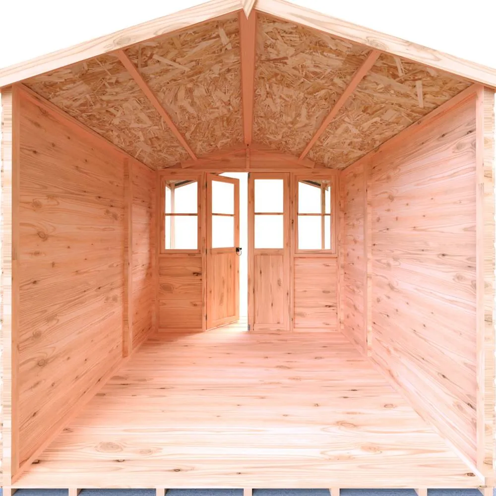 Shires Houghton Shiplap Summerhouse Garden Sun Room Approx 7 x 7 Feet in Light Brown 3
