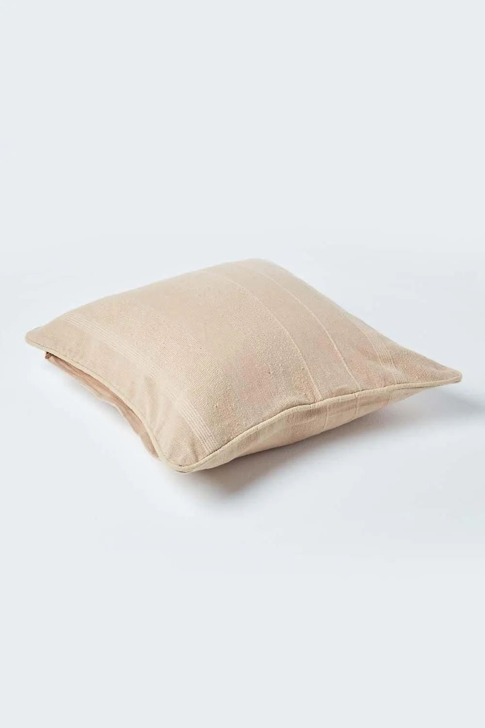 Homescapes Cotton Rajput Ribbed Cushion Cover in Beige 3