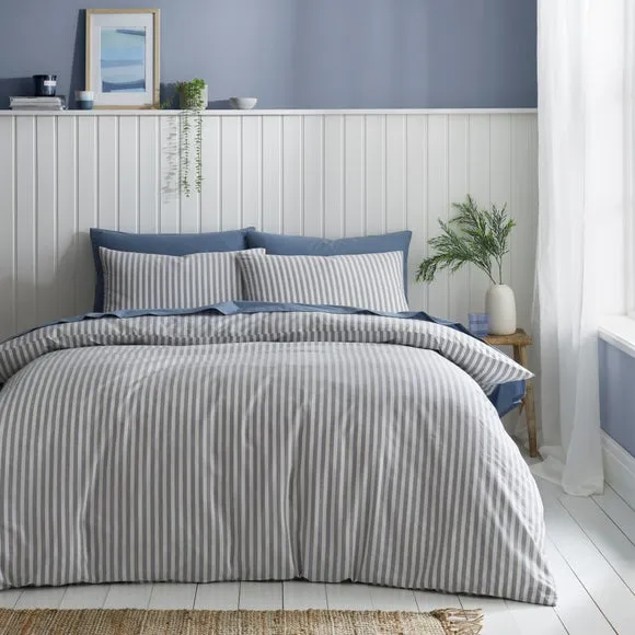 Portloe Stripe 100% Cotton Duvet Cover & Pillowcase Set 1