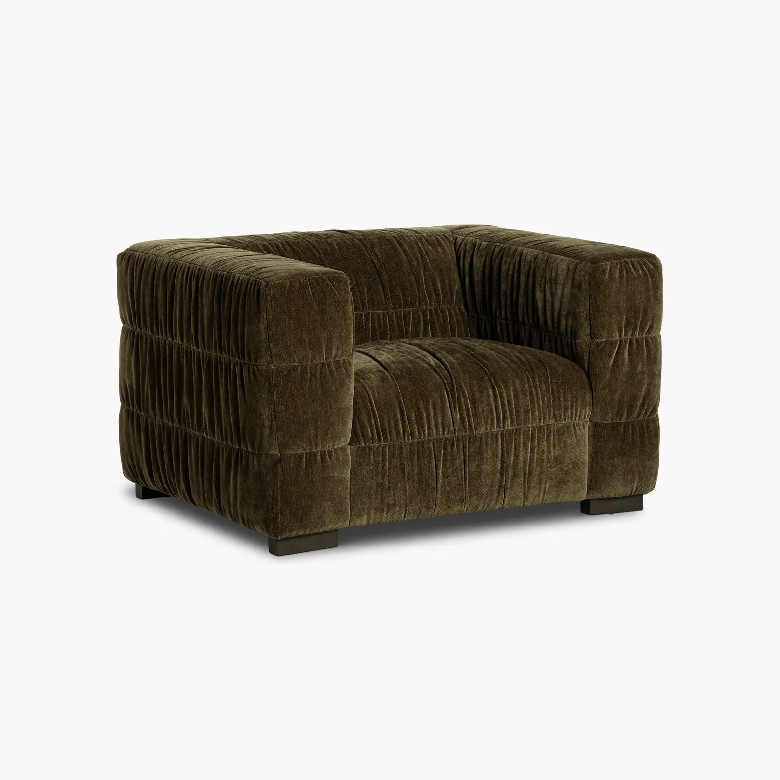 Vercelli 1 Seater Armchair, Green Fabric | Barker & Stonehouse