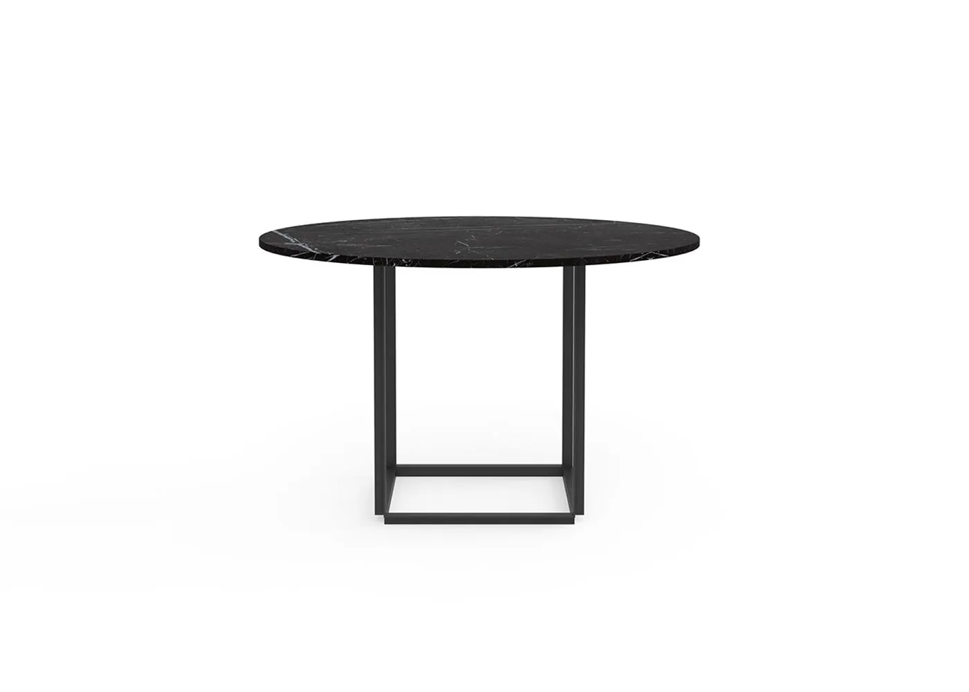 New Works Florence Dining Table 120cm Black Marquina Marble Black Frame