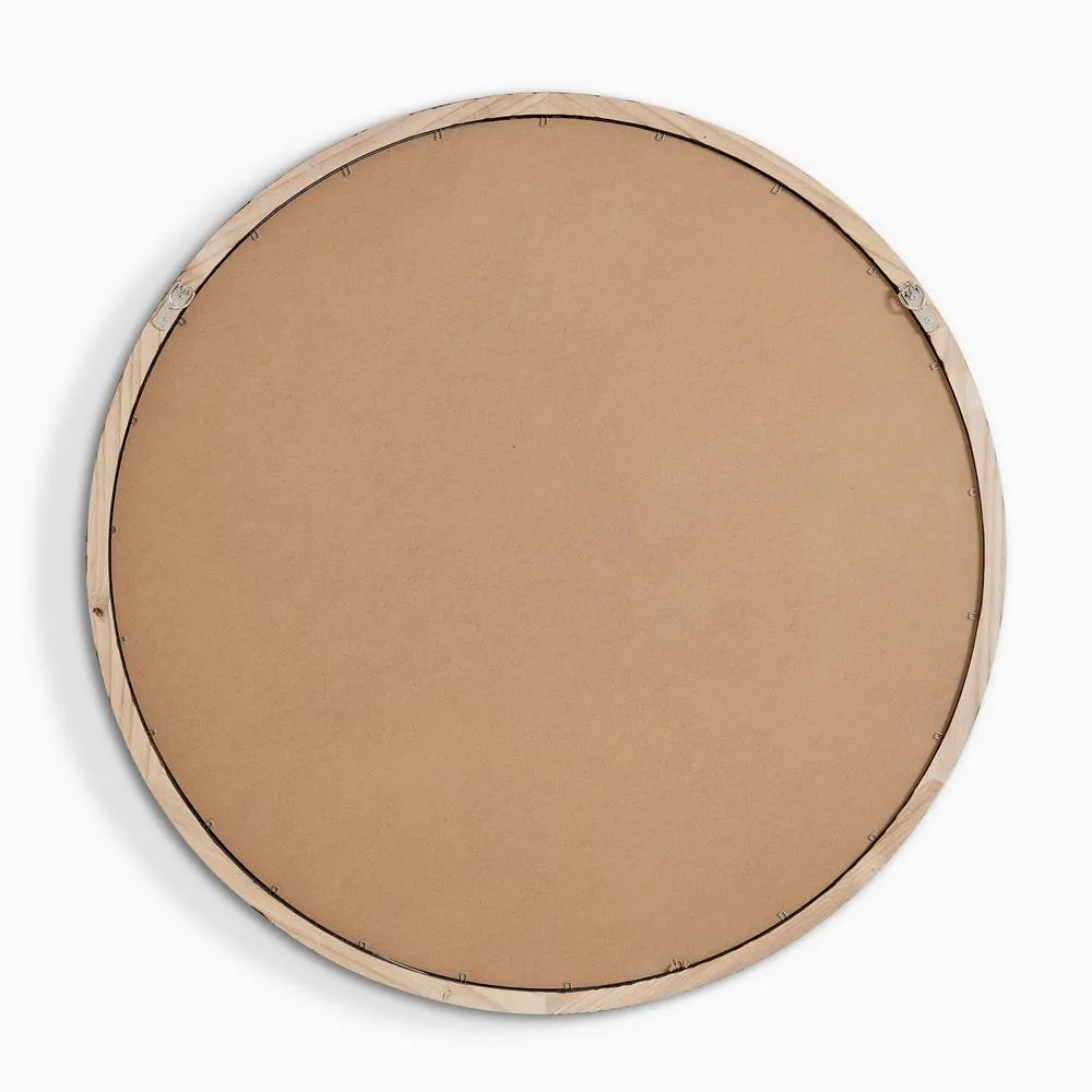 FurnitureboxUK Judith Walnut Wood Medium 80x80cm Round Wall Mirror 5
