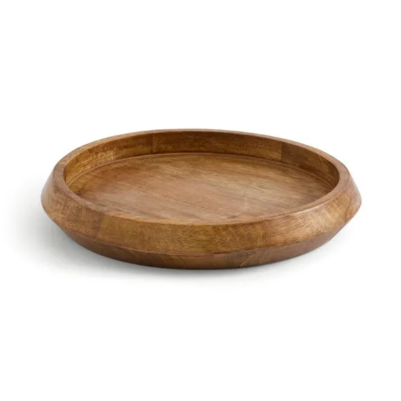 Round Mango Wood Angled Edge Tray 3