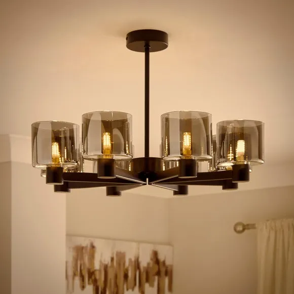 Erin Art Deco 8 Light Semi Flush Ceiling Light 2