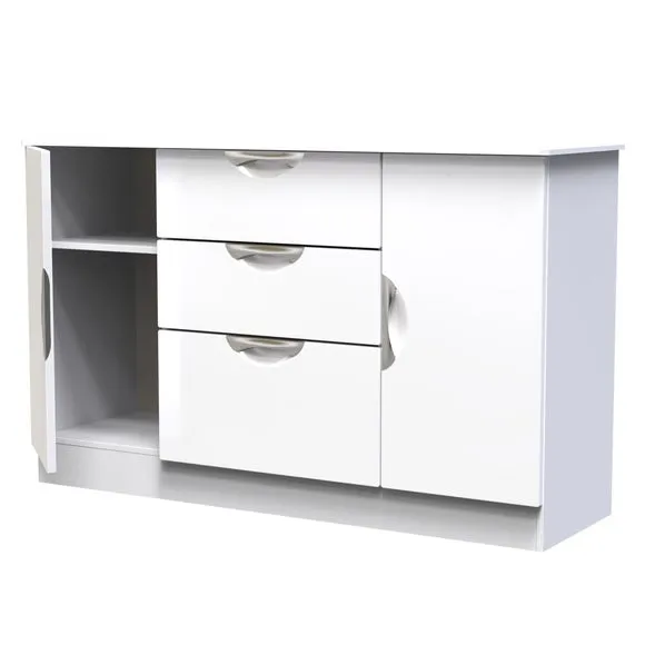 Rowe 2 Door 3 Drawer Wide Sideboard 6