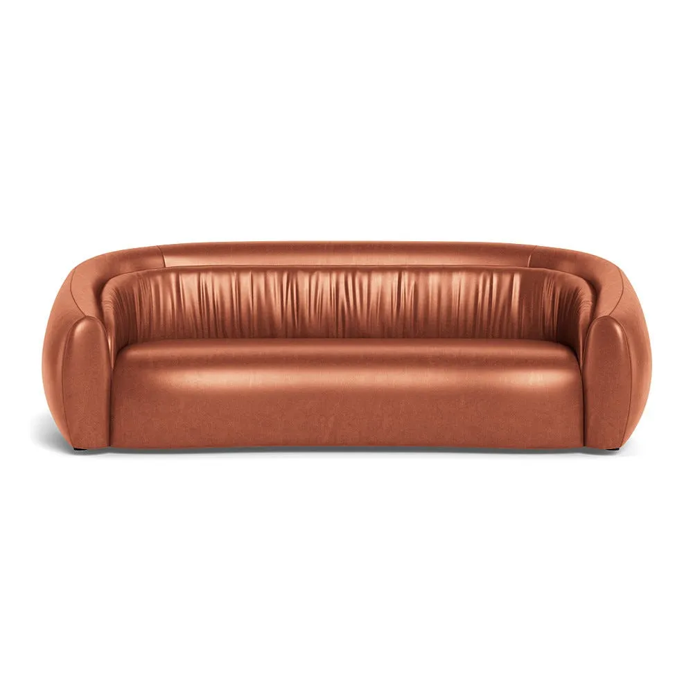 Heal's Flora 4 Seater Sofa Stonewash Leather Light Brown 1