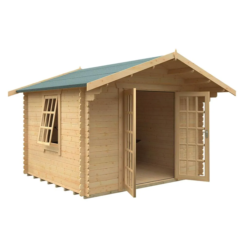 Buttercup Farm 10 x 12 Feet The Lotherton 28mm Cabin - L295 x W355 x H271.9 cm in Natural 2