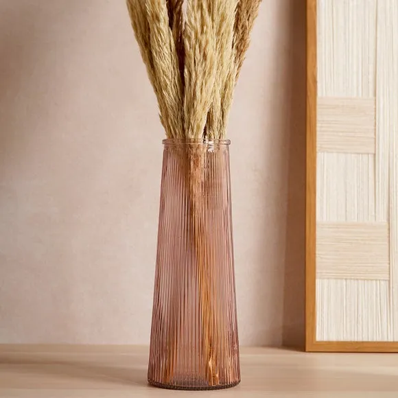 Hestia Tall Ribbed Glass Vase