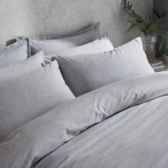 Chambray Microfibre Duvet Cover & Pillowcase Set 4