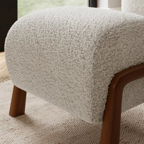 Curved Wooden Footstool, Borg 2