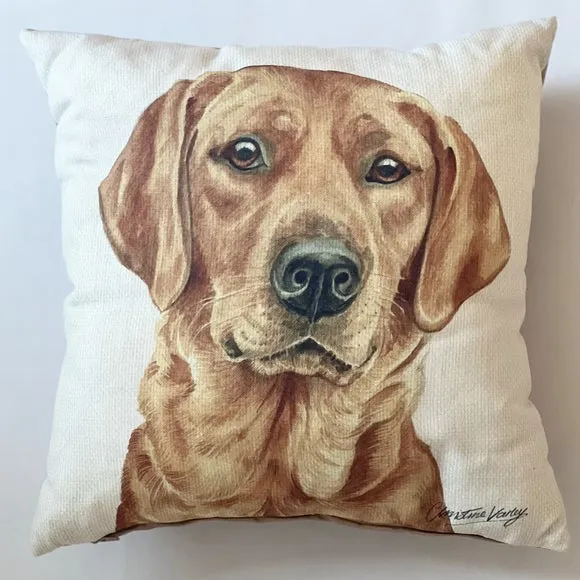 Christine Varley Fox Red Labrador Square Cushion 2