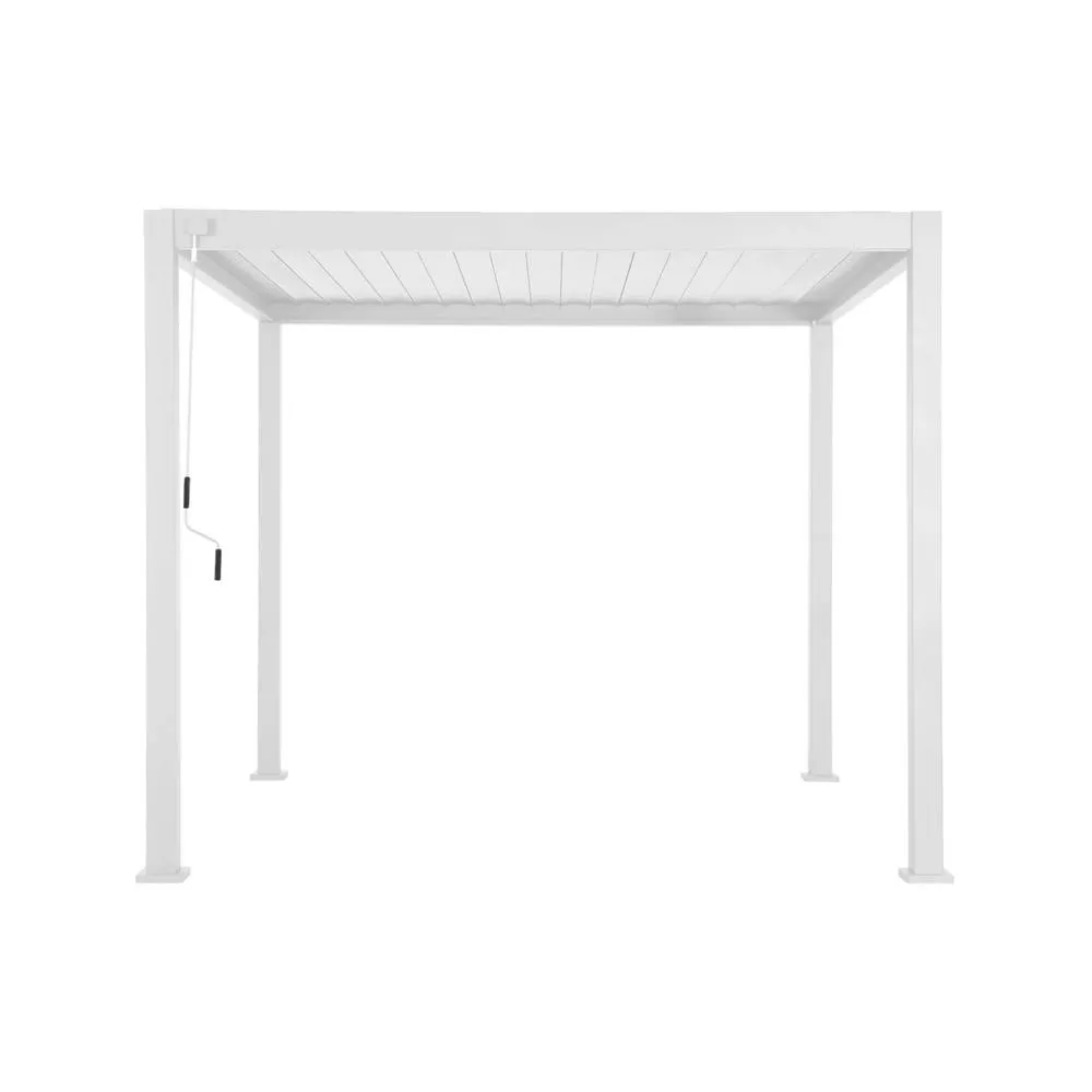sweeek Louvered pergola aluminium 3 x 3m V2 & 3 100cm louver panels in White 4