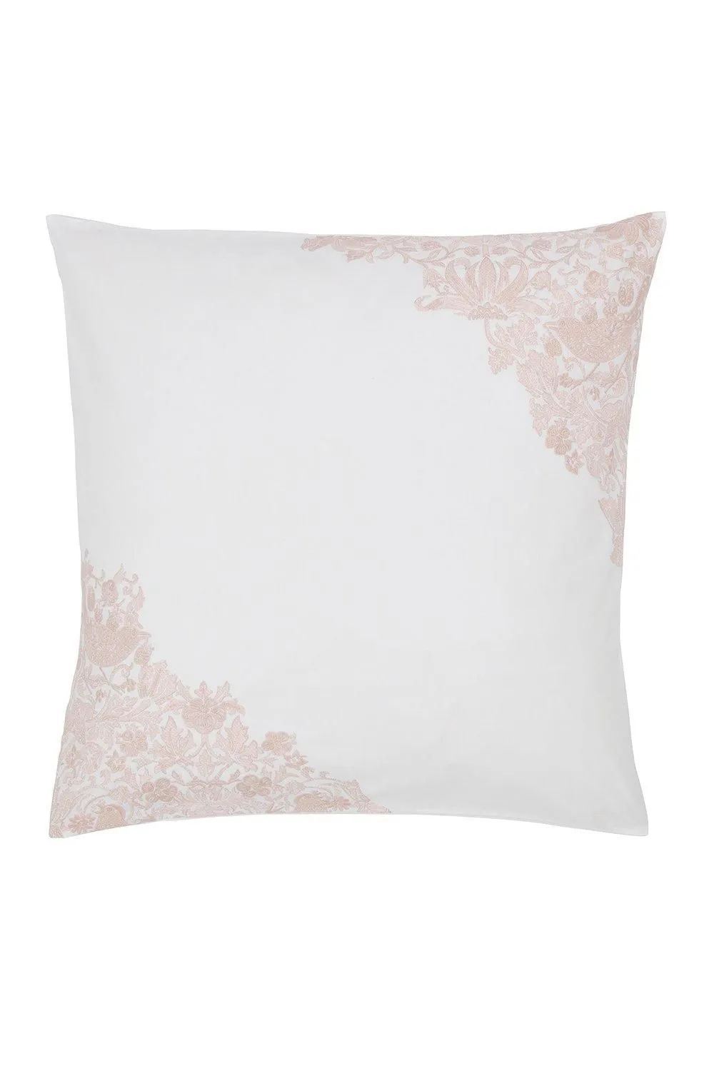 Morris & Co 'Strawberry Thief - Severne' Square Pillowcase in Light Pink
