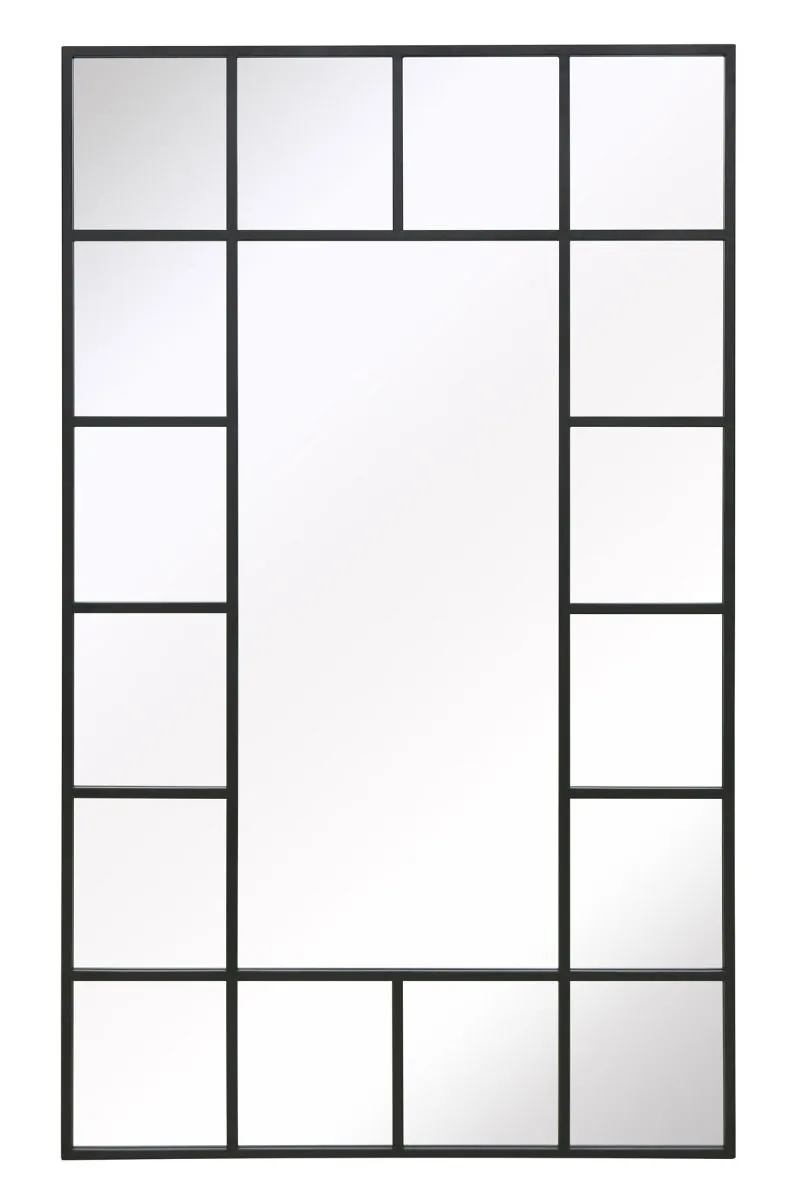 MirrorOutlet Black Modern Wall & Leaner Garden Mirror 79"x 47" 200x120cm 3
