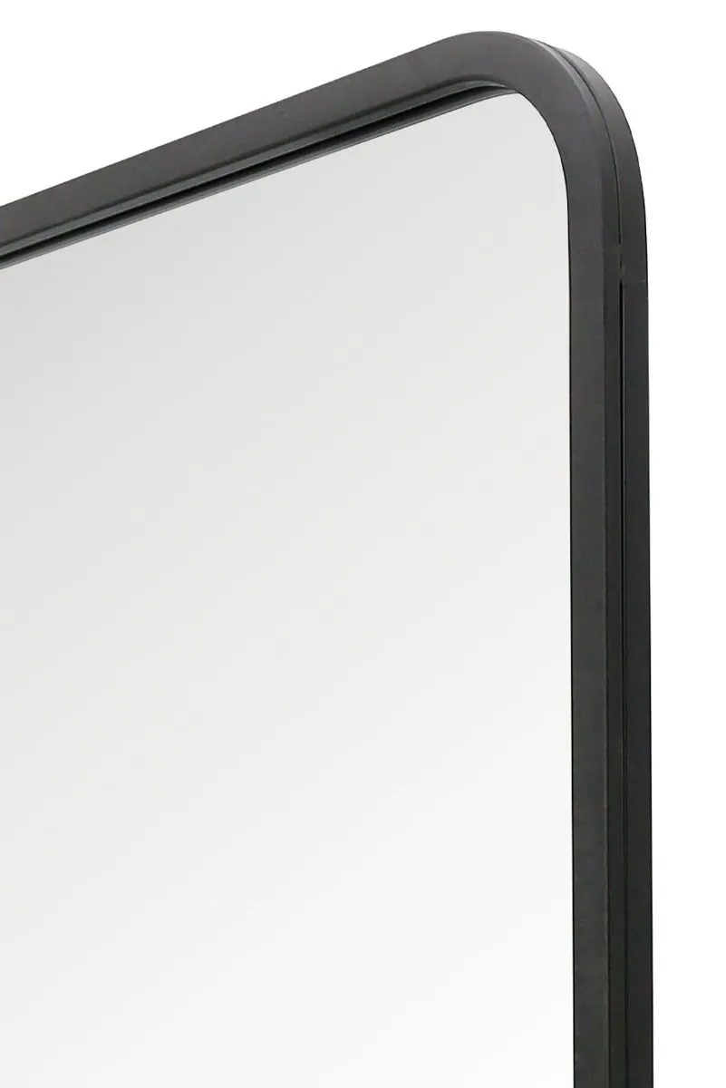 MirrorOutlet Black Metal Trapezoid Shape Framed Garden Wall Mirror (200CM X 95CM) 4