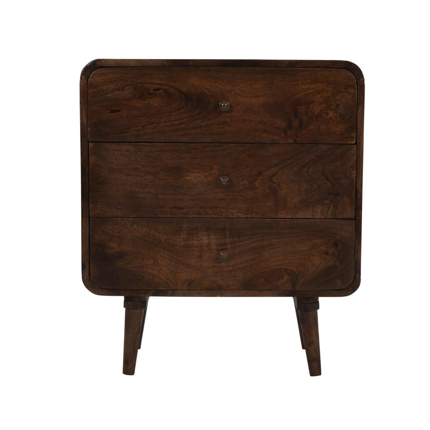 IH Design Malena Dark Mango Wood Chest Of 3 Drawers in Dark Brown 3
