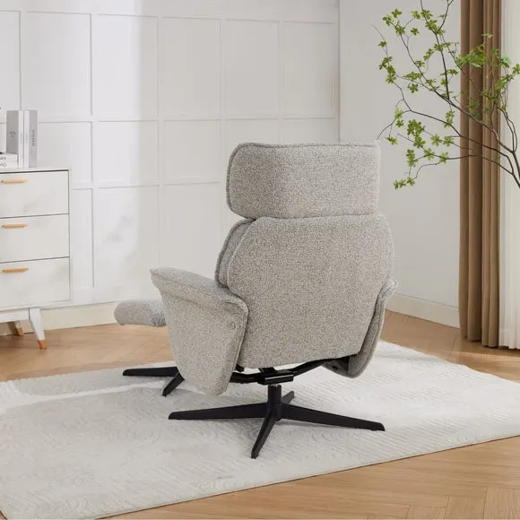 Gretna Chenille Swivel Chair with Footstool 4