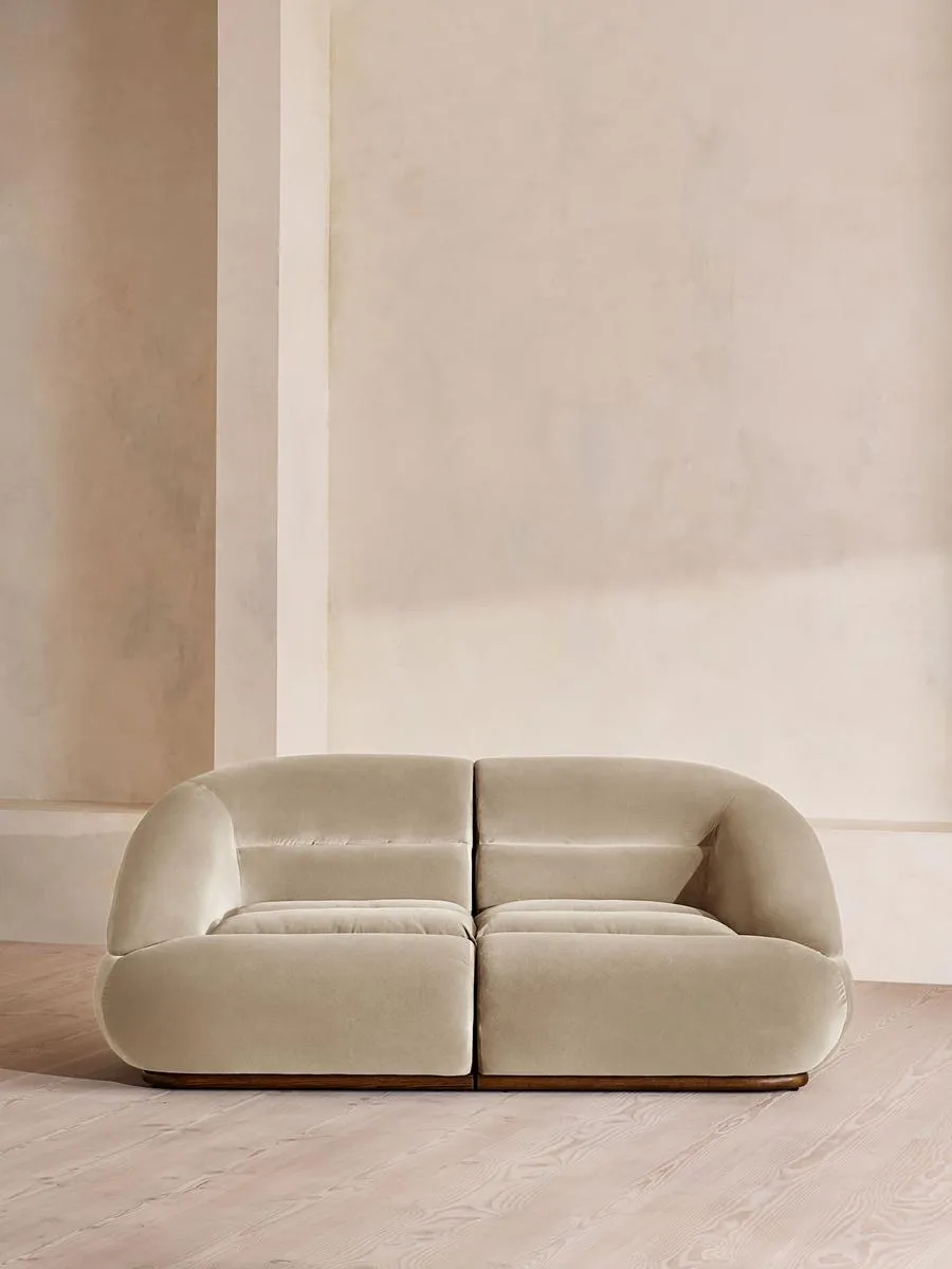 Edison Modular Sofa, Three Seater, Velvet, Oyster