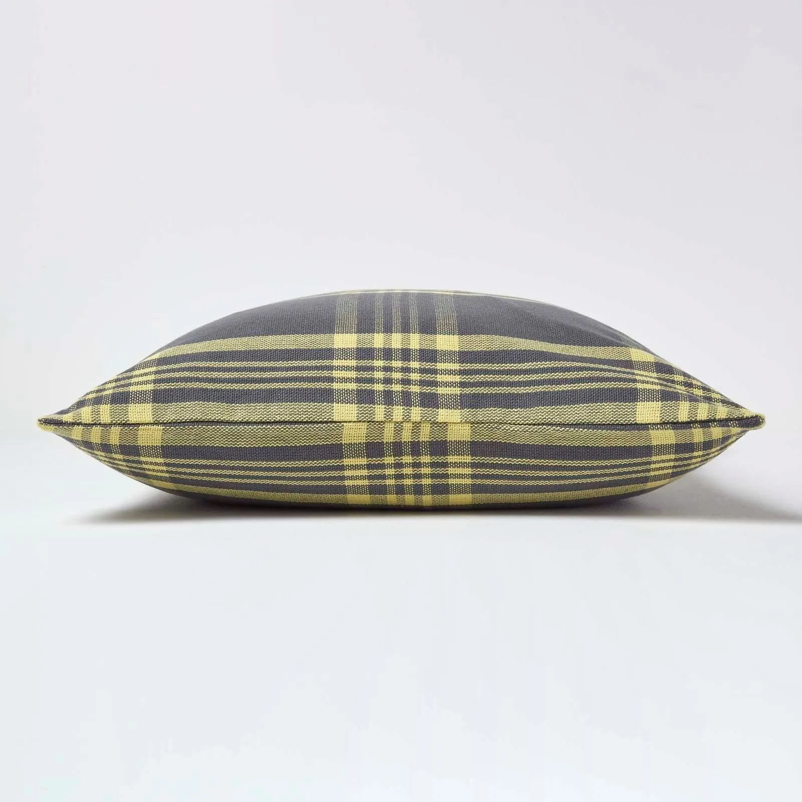 Homescapes Tartan Pattern Cushion Cover in Yellow 3