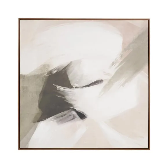 Monochrome Abstract Oak Effect Framed Canvas 4