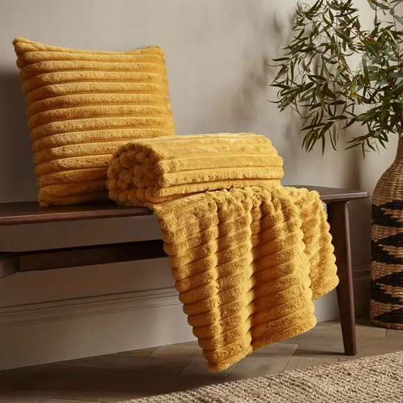 Cosy Ribbed Throw Blanket 130cm x 170cm 5