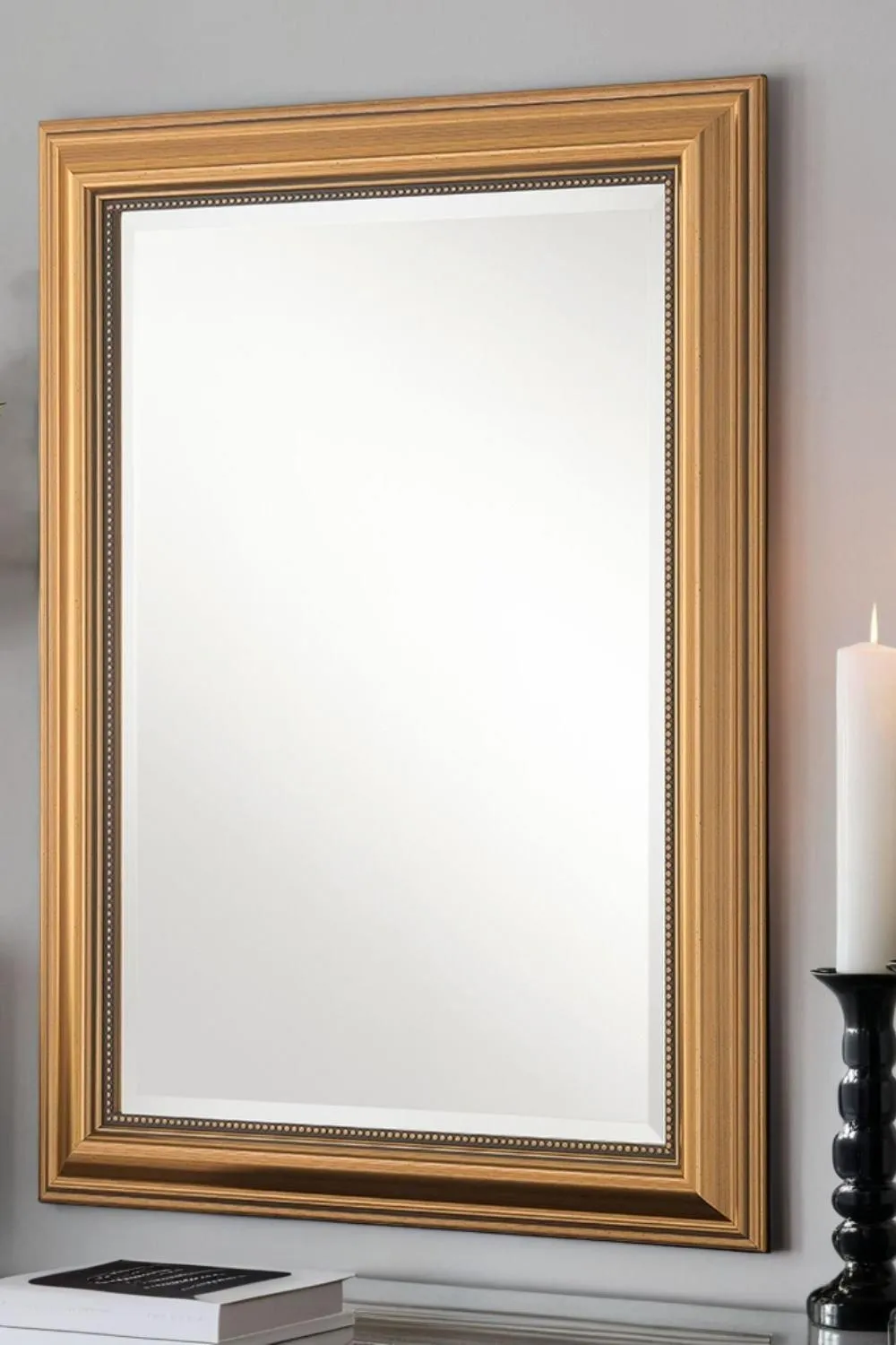 Yearn Mirrors Classic Gold Beaded Mirror 118.5x93cm