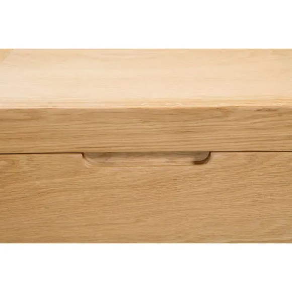 Return - Curve 3 Drawer Bedside Table, Oak 6