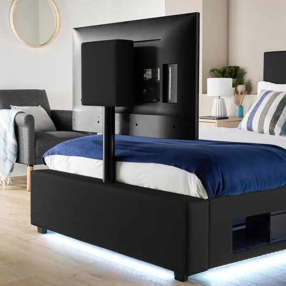 XR Living Ava TV Bed with LED Lights and TV Mount 2