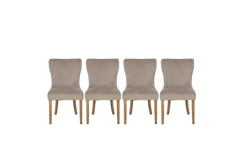 Chennai Set of 4 Luxe Dining Chairs - Taupe