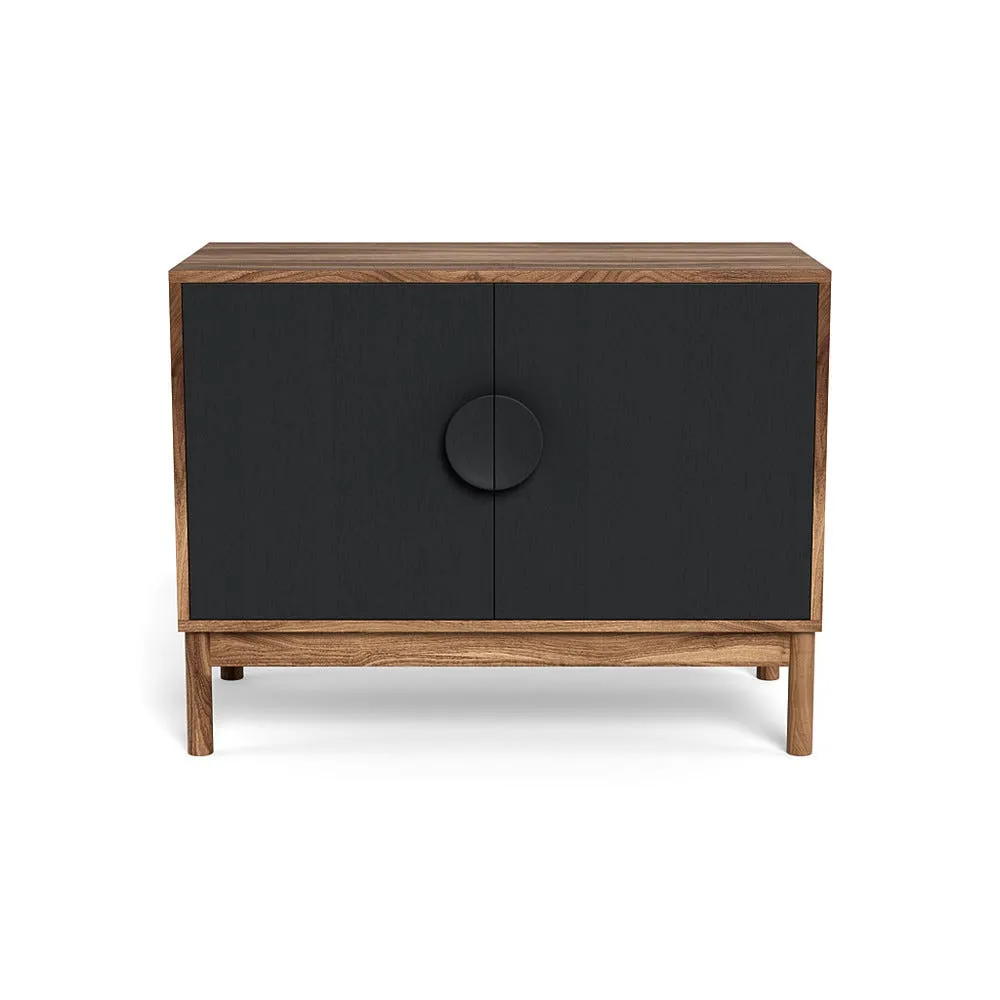 Heal's Tinta Small Sideboard Walnut Carcass Black Stain Doors