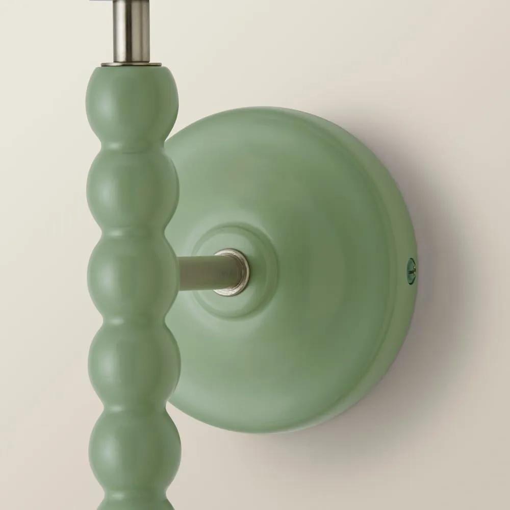 ValueLights Bobbins Pastel Bobble Style Wall Light Base in Pale Green 5