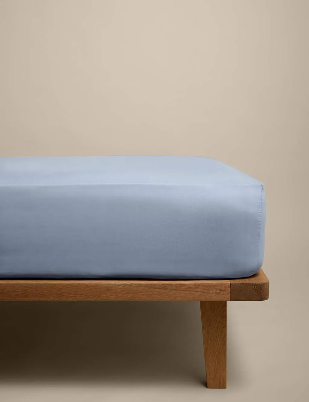 M&S Cotton Rich Fitted Sheet Dusty Blue