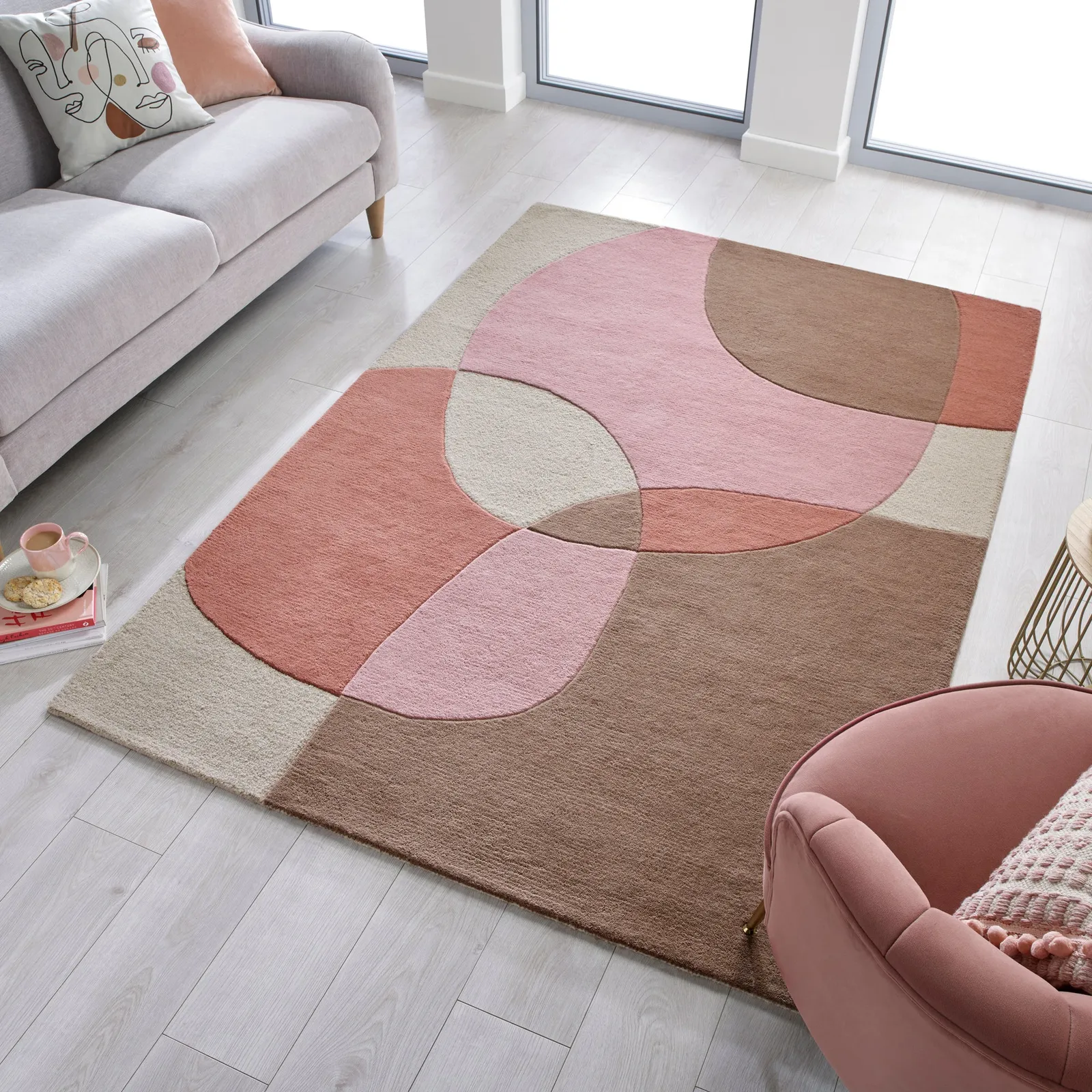 Glow Rug Brown and Pink