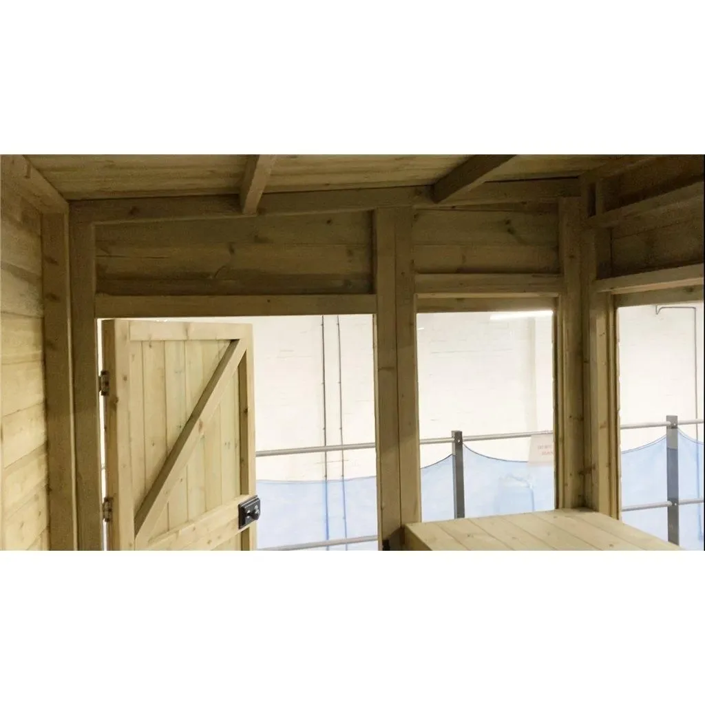Marlborough 15 x 7 Pressure Treated Apex Potting Shed & Bench in Natural 3