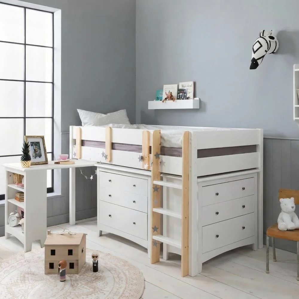 Nöa and Nani Noa & Nani Una Sleepstation with 2 Chest of Drawers & Desk in White