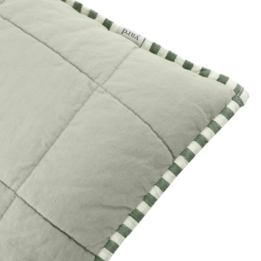 Yard Hebden Striped 100% Cotton Cushion in Green 6
