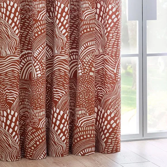 Nola Chestnut Eyelet Curtains 5