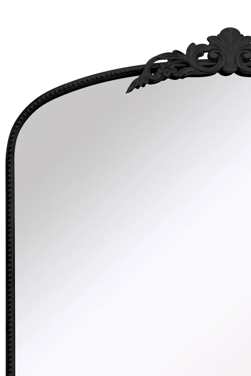 MirrorOutlet Black Metal Framed Arched Wall Mirror 68" X 38" (174CM X 96CM) 4
