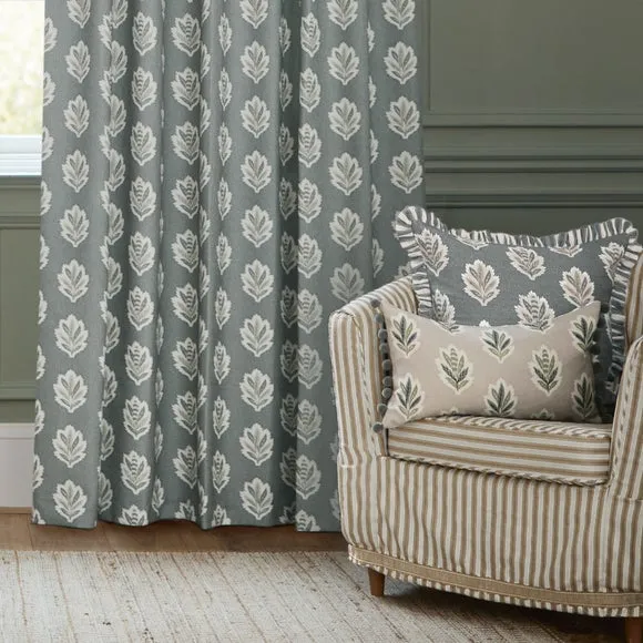 Sanderson Sessile Leaf Pencil Pleat Curtains 4