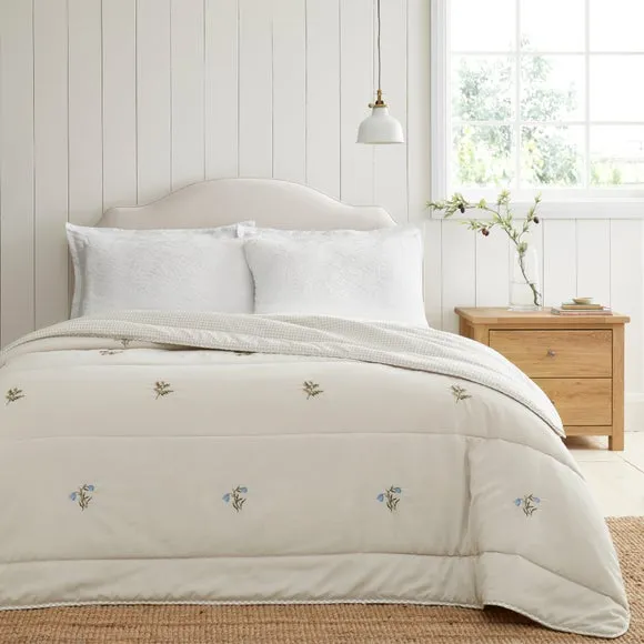 Floral Embroidered Bedspread