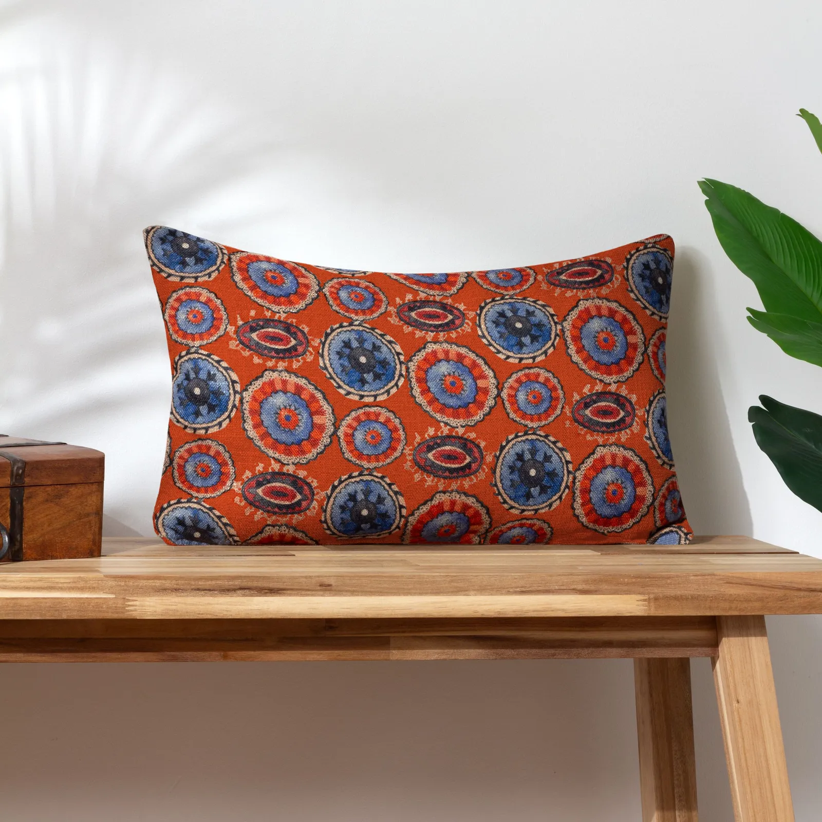 Wylder Tropics Akamba Tribal Abstract Tropical Cushion in Tangerine