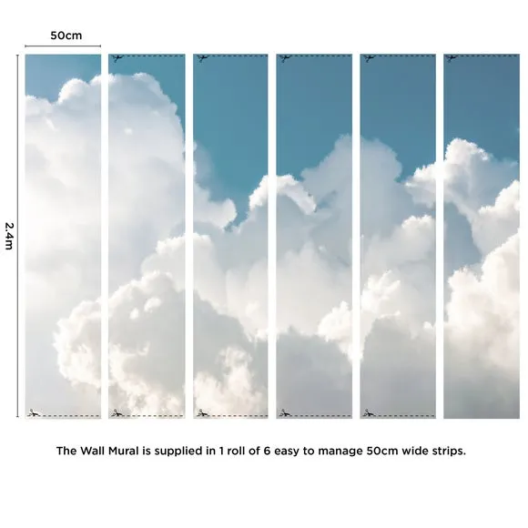 Watercolour Clouds Wall Mural 3