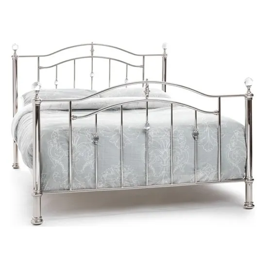 Ashley Metal Super King Size Bed In Nickel
