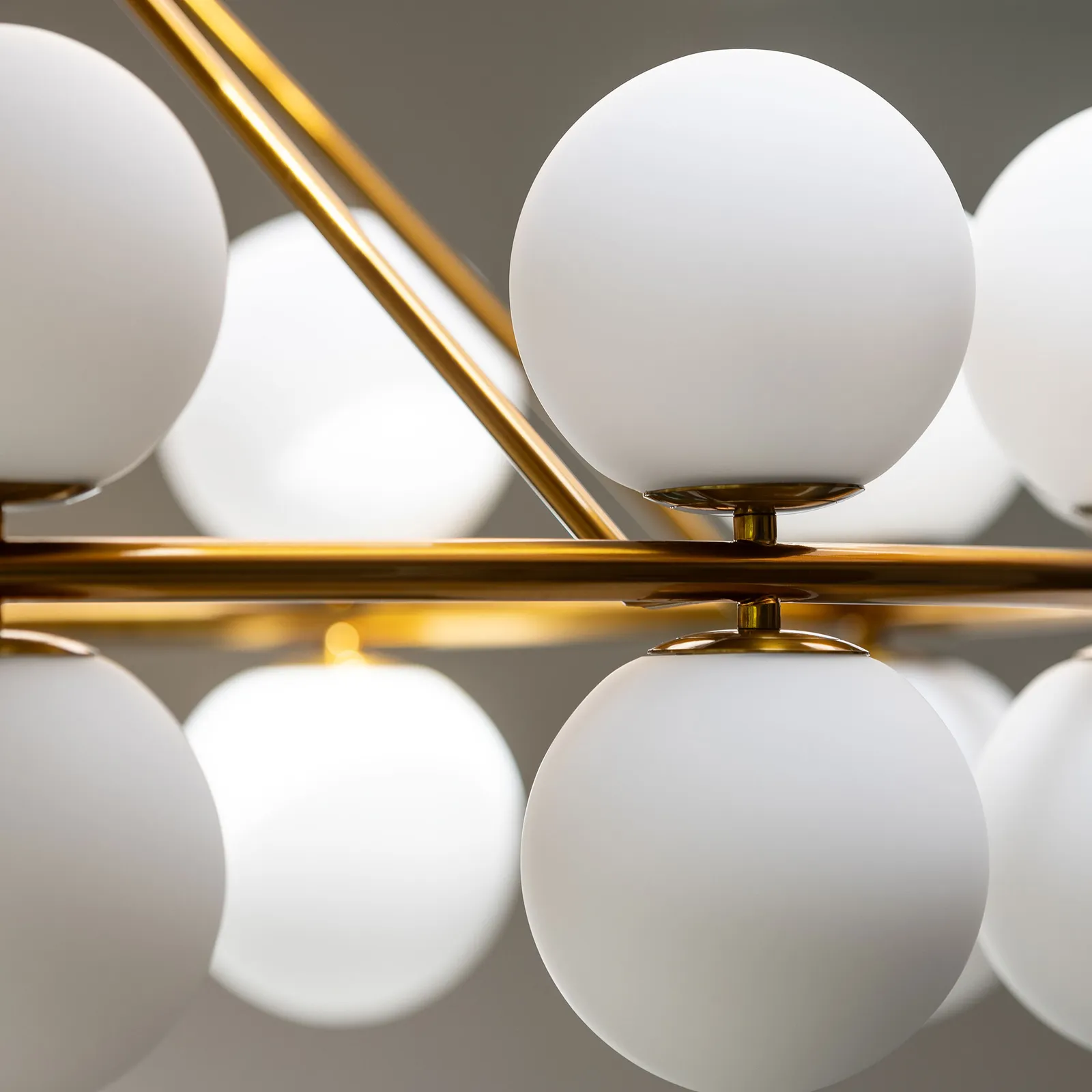 Multi White Globe Chandelier, Gold Glass | Barker & Stonehouse 4