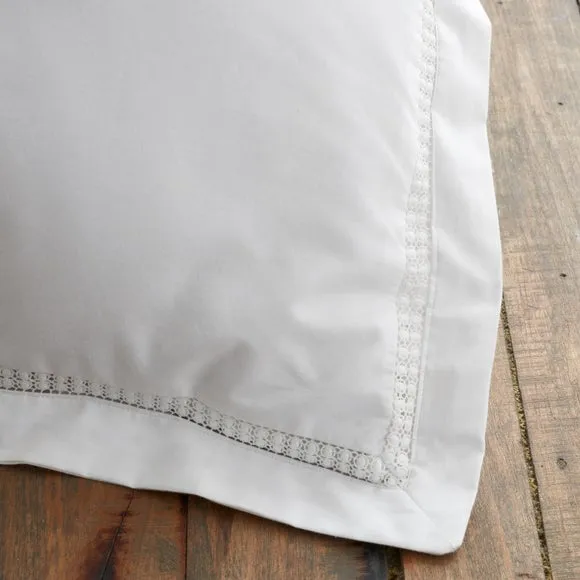 Bianca Oxford Lace Trim 200 Thread Count 100% Cotton Duvet Cover & Pillowcase Set 4
